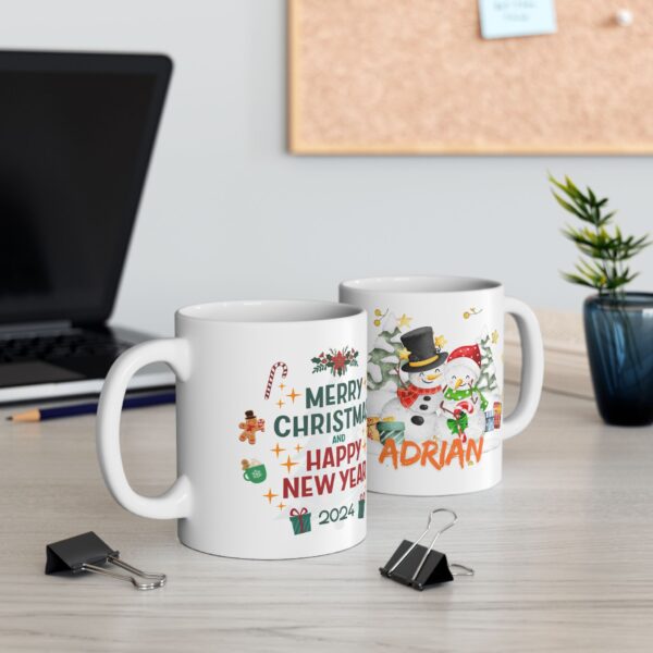 Taza personalizada para Navidad y Año Nuevo, taza de café con nombre personalizado, regalo navideño para amantes del té - Imagen 3