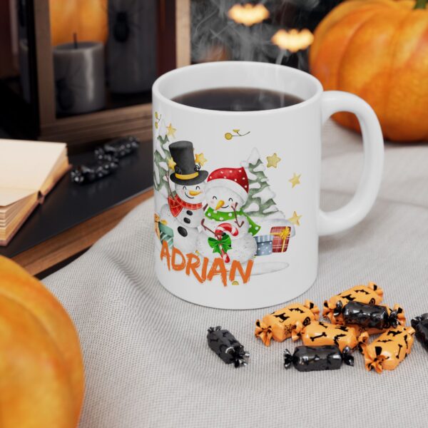 Taza personalizada para Navidad y Año Nuevo, taza de café con nombre personalizado, regalo navideño para amantes del té