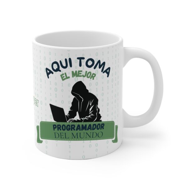 Taza personalizada para programadores con diseño exclusivo "El mejor programador del mundo"